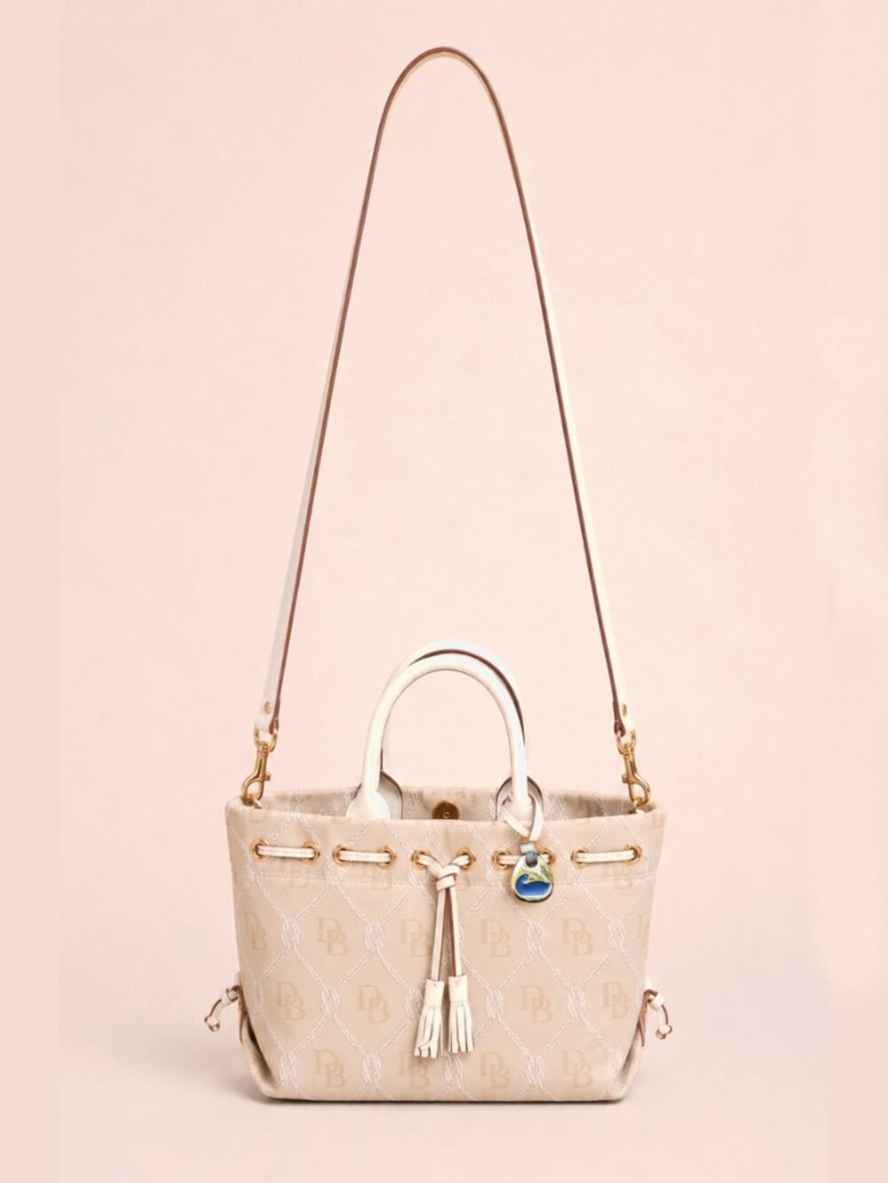 Dooney & Bourke Cream & Ivory Logo Canvas Satchel NWOT - Picture 4 of 12